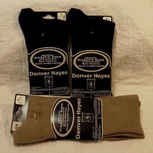 DENVER HAYES, Diabetic Socks, Men XL Lot of 3,